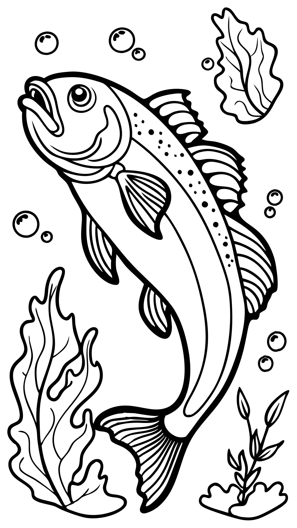 coloriage de poisson de basse